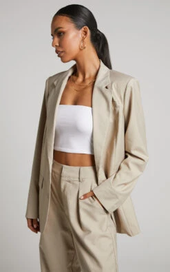 Showpo Patsy Blazer - Oversized Fit Blazer In Stone 10 Showpo Patsy Blazer - Oversized Fit Blazer In Stone -Showpo Women's Clothing Store 3 Patsy Blazer Oversized Fit Blazer in Stone 2528SO22100001032529 6