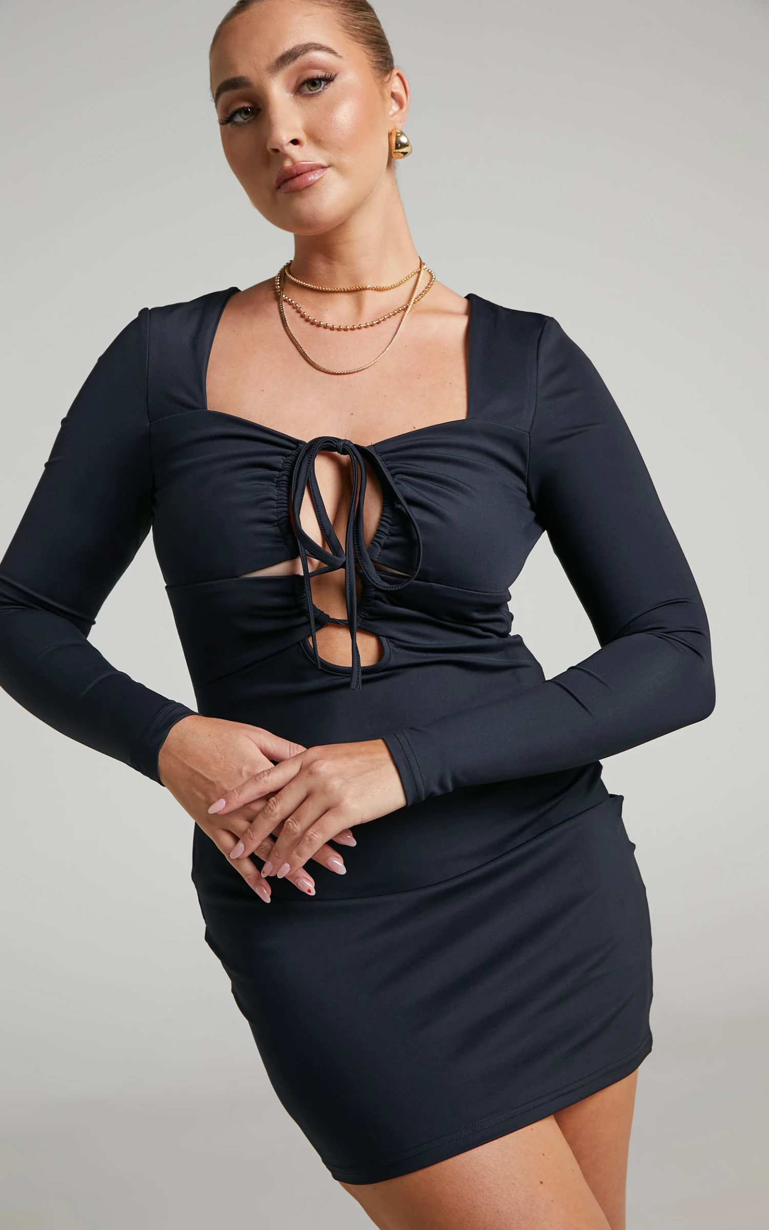 Showpo Aiza Bodycon Mini Dress In Black 5 Showpo Aiza Bodycon Mini Dress In Black - Image 5