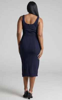 Showpo Lorevie Cut Out Split Bodycon Midi Dress In Navy 10 Showpo Lorevie Cut Out Split Bodycon Midi Dress In Navy -Showpo Women's Clothing Store 4.Lorevie Midi Dress in Navy 2528SD22040028022529 2