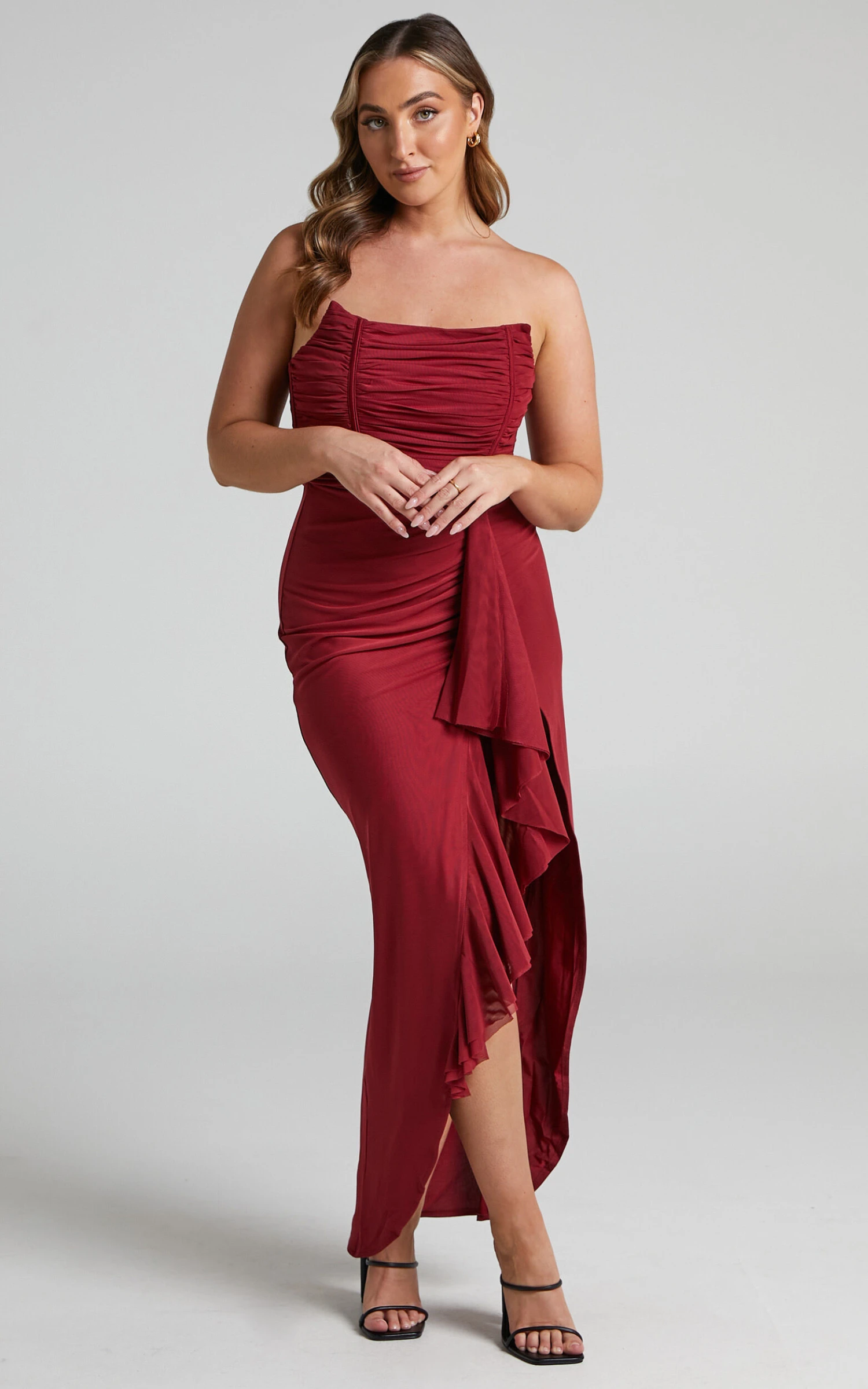 Showpo Nora Corset Detailing Dress In Wine 5 Showpo Nora Corset Detailing Dress In Wine - Image 5