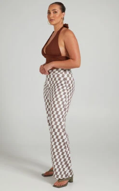 Showpo Lenny Mid Rise Pants In Brown Check 13 Showpo Lenny Mid Rise Pants In Brown Check -Showpo Women's Clothing Store 4 29.09.21 Mikayla x Lucy x Anthony11835