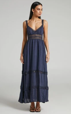 Showpo Angelique Lace Trim Maxi Dress In Navy -Showpo Women's Clothing Store 4 Angelique Lace trim Maxi Dress in Navy 2528SD22010036032529