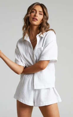 Showpo Donita Button Up Shirt In White 14 Showpo Donita Button Up Shirt In White -Showpo Women's Clothing Store 4 Donita Button up Shirt in White 2528ST21090001012529 8