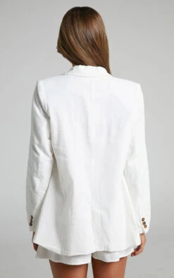 Showpo Hiromi Plunge Neck Tailored Blazer In White -Showpo Women's Clothing Store 4 Hiromi BLAZER in White 2528SO22050005022529 2