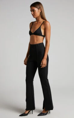 Showpo Mitzie Pants - Split Hem High Waist Flared Pants In Black 11 Showpo Mitzie Pants - Split Hem High Waist Flared Pants In Black -Showpo Women's Clothing Store 4 Mitzie Split Front Flare Pant in Black 2528SB22100027012529 5