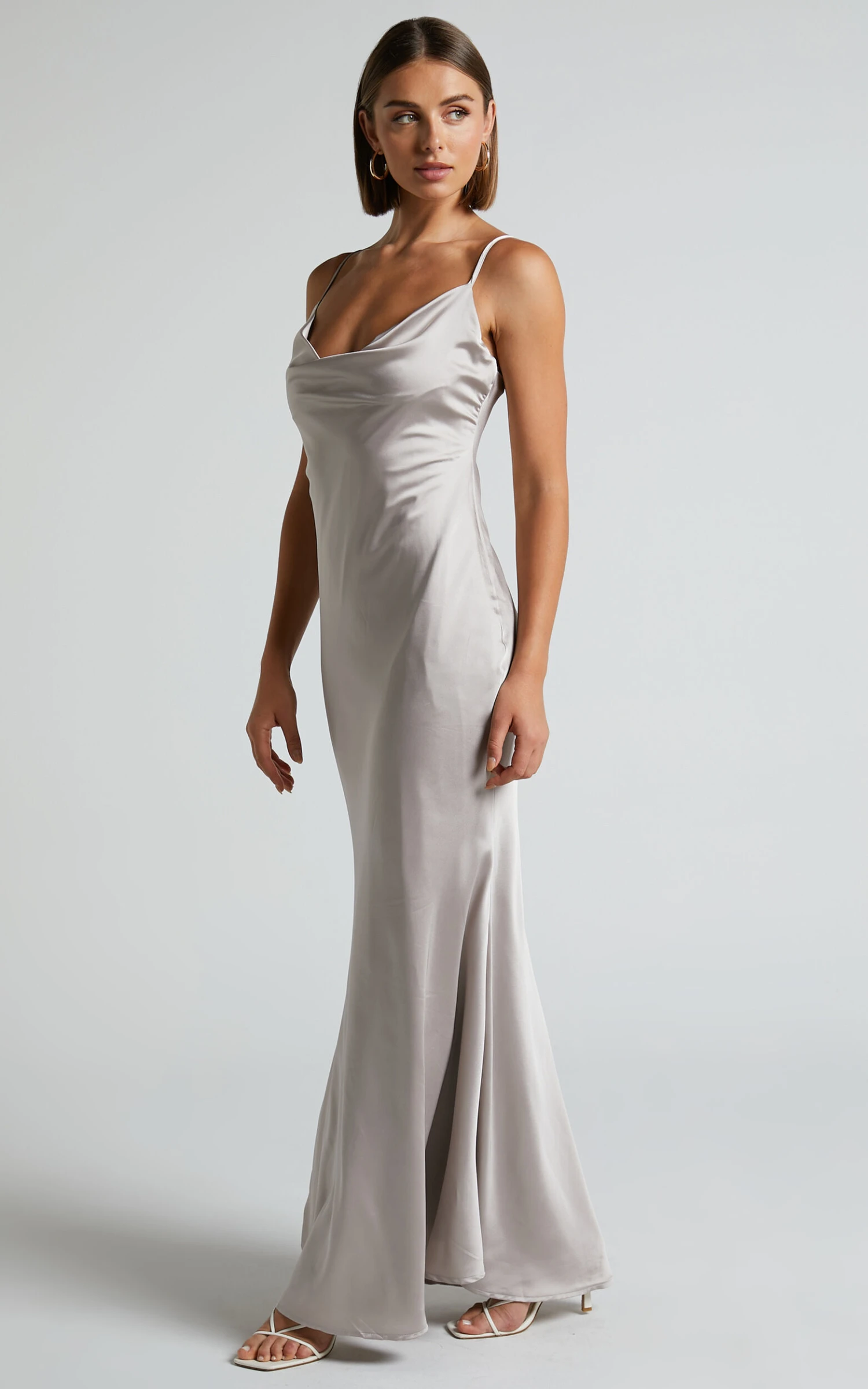 Showpo Lunaria Cowl Mermaid Maxi Slip Dress In Champagne 5 Showpo Lunaria Cowl Mermaid Maxi Slip Dress In Champagne - Image 5