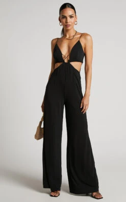 Showpo Benice Jumpsuit - Slender Strap Cut Out Wide Leg Jumpsuit In Black 14 Showpo Benice Jumpsuit - Slender Strap Cut Out Wide Leg Jumpsuit In Black -Showpo Women's Clothing Store 5 3