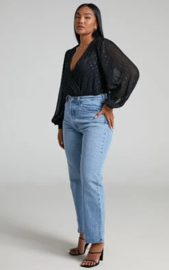 Showpo Agustha Wrap Front Bodysuit In Black -Showpo Women's Clothing Store 5.Agustha Wrap Front Bodysuit in Black 2528ST22010056022529 6