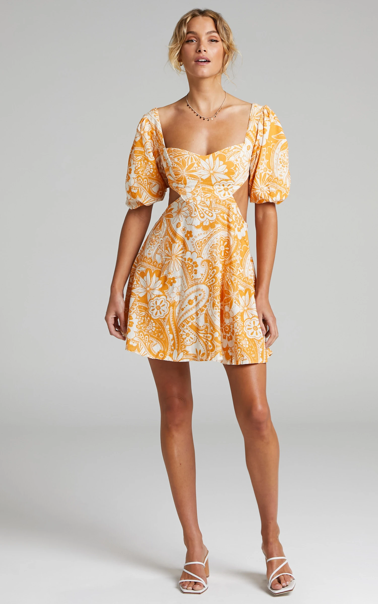 Showpo Gyah Balloon Sleeve Mini Dress In Rust Paisley 6 Showpo Gyah Balloon Sleeve Mini Dress In Rust Paisley - Image 6