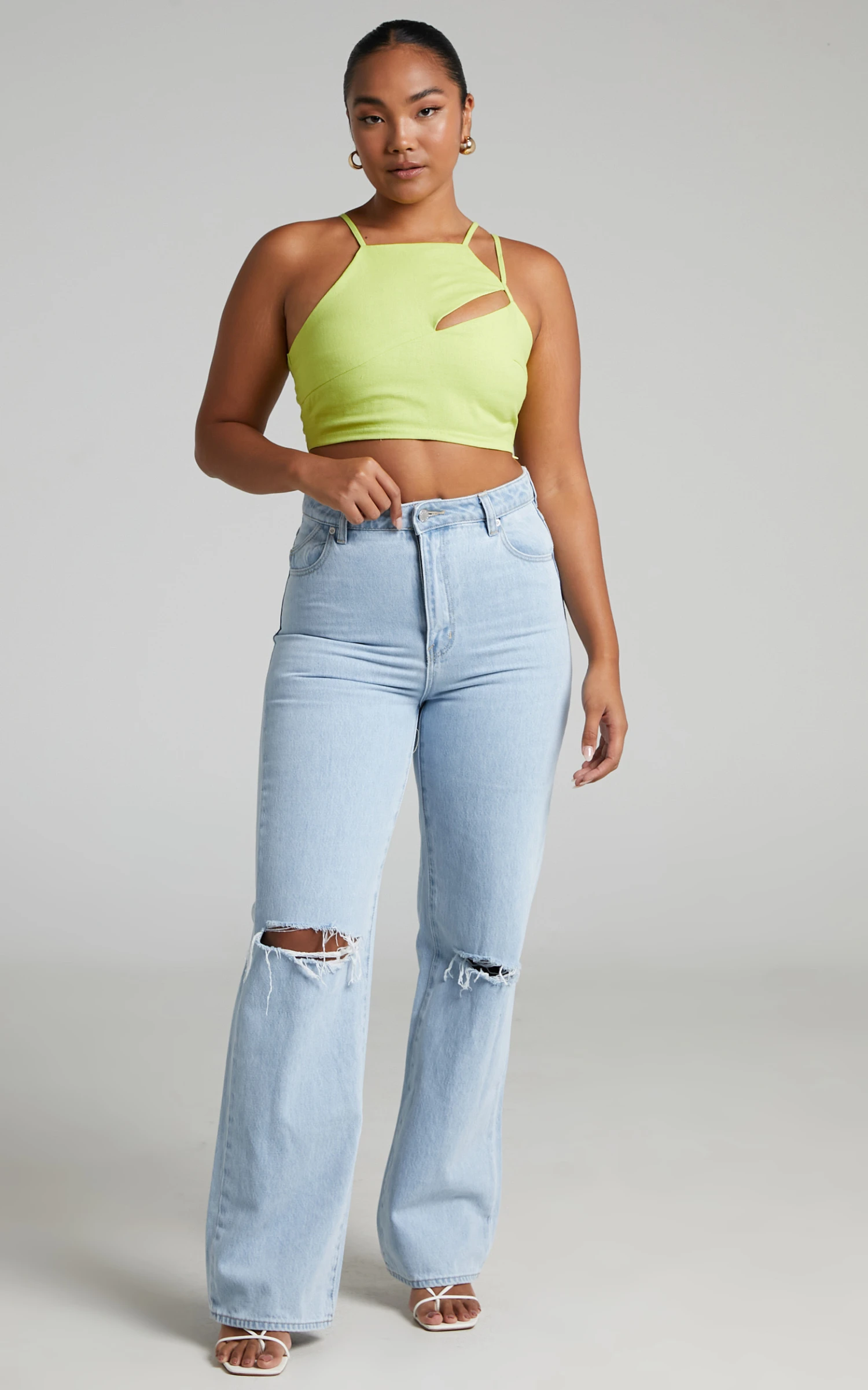 Showpo Patchico Split Bust Crop Top In Lime 6 Showpo Patchico Split Bust Crop Top In Lime - Image 6