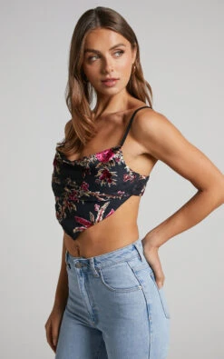 Showpo Jessell Top - Cowl Neck Bandana Cami In Black Floral 14 Showpo Jessell Top - Cowl Neck Bandana Cami In Black Floral -Showpo Women's Clothing Store 5JESSELL TOP COWL NECK BANDANA CAMI IN BLACK FLORAL