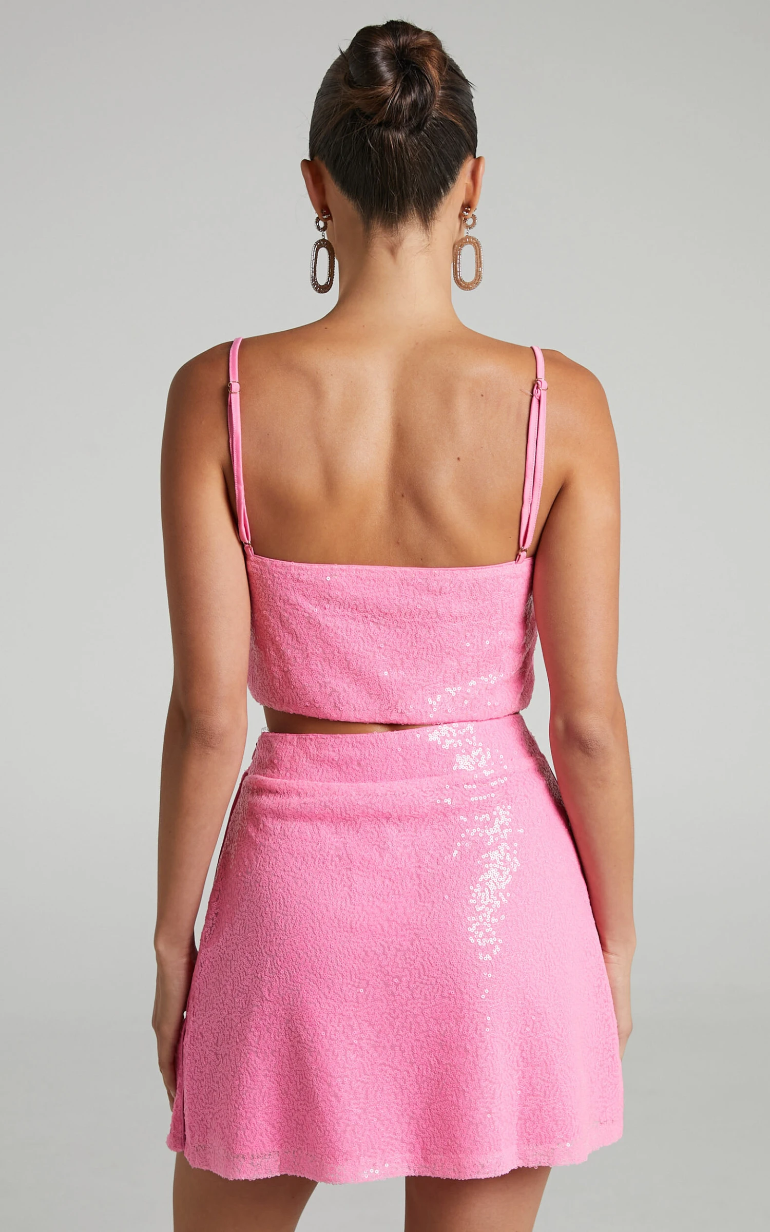 Showpo Elswyth Strappy Sequin Crop Cami In Pink 6 Showpo Elswyth Strappy Sequin Crop Cami In Pink - Image 6