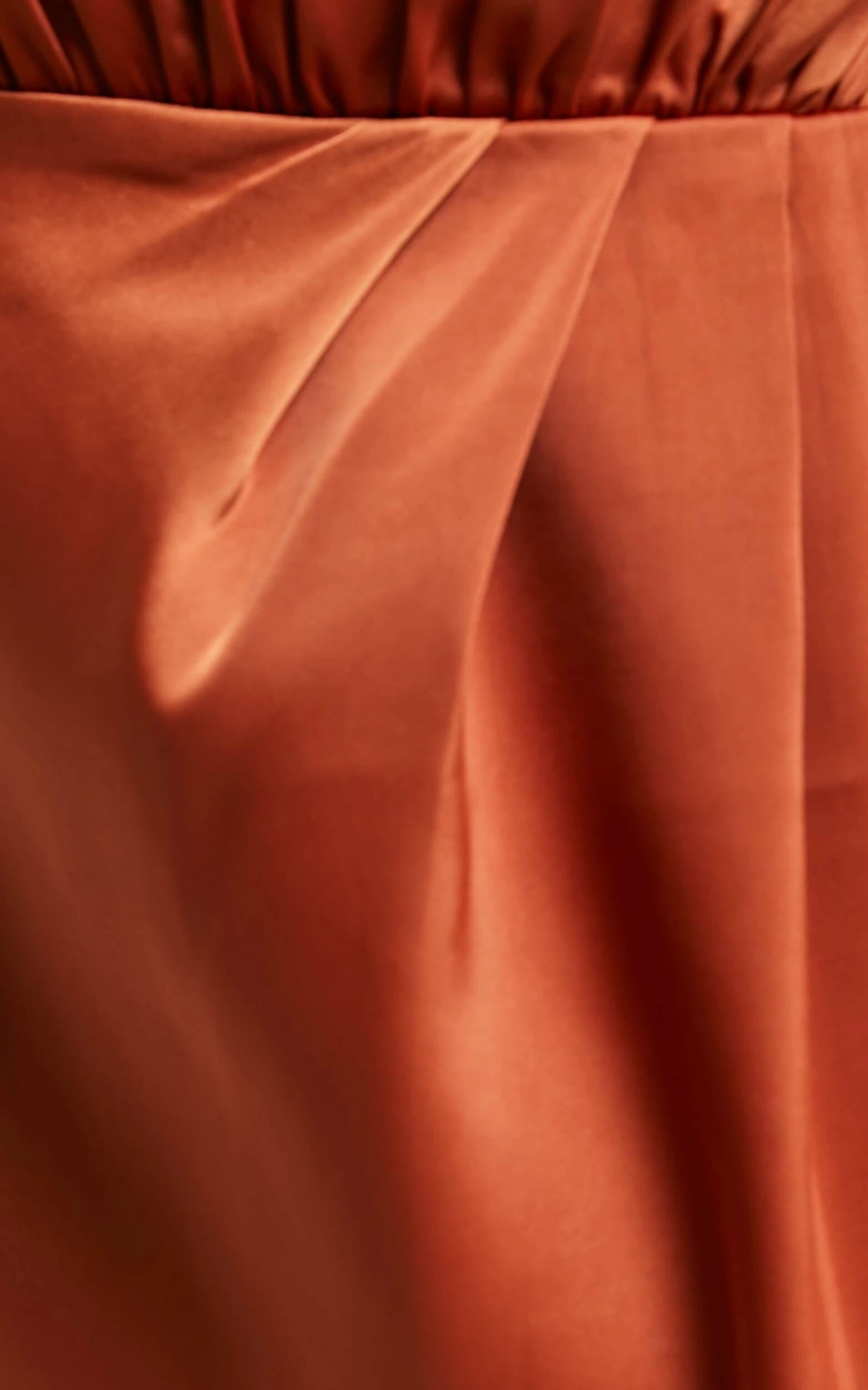 Showpo Genoise One Shoulder Draped Asymmetric Satin Maxi Dress In Pink Clay - Image 6