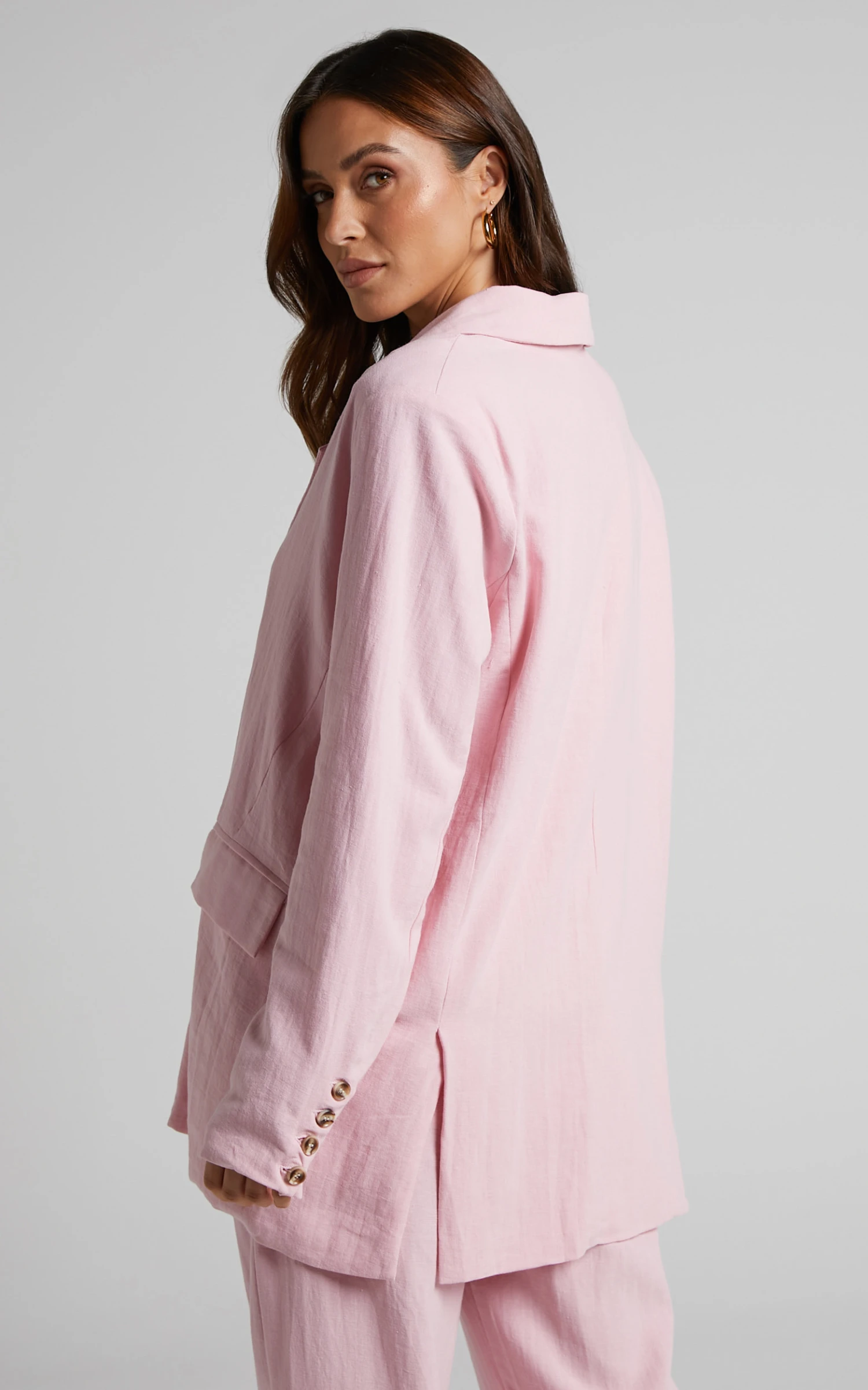 Showpo Larissa Blazer - Relaxed Single Breasted Blazer In Musk - Image 6