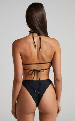 Showpo Majorca Bikini Top - Recycled Nylon Halter Top In Black -Showpo Women's Clothing Store 5 Majorca Recycled Nylon Halter Bikini Top in Black 2528SS22040025072529 6