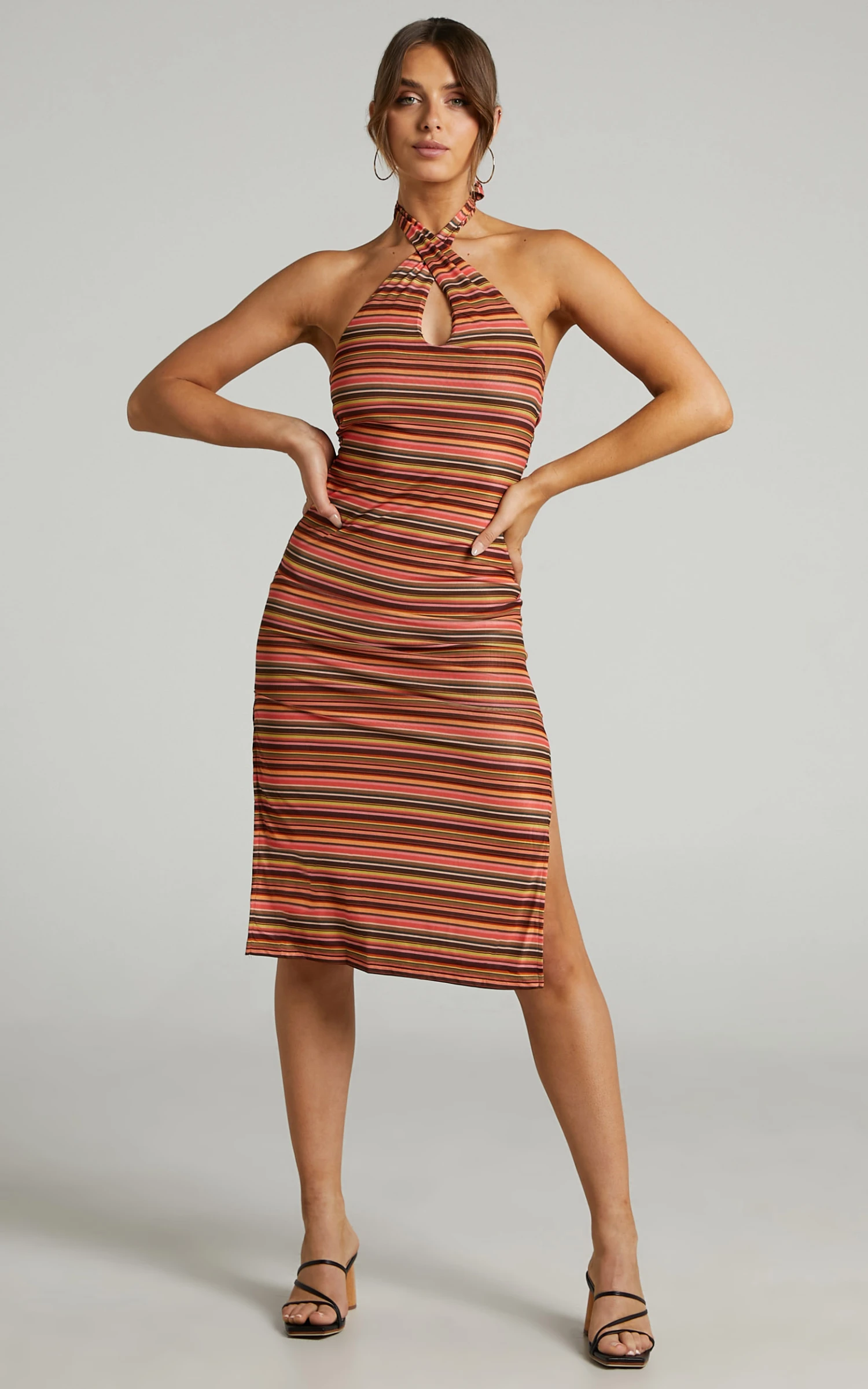 Showpo Marimar Halter Midi Dress In Multi Stripe 6 Showpo Marimar Halter Midi Dress In Multi Stripe - Image 6