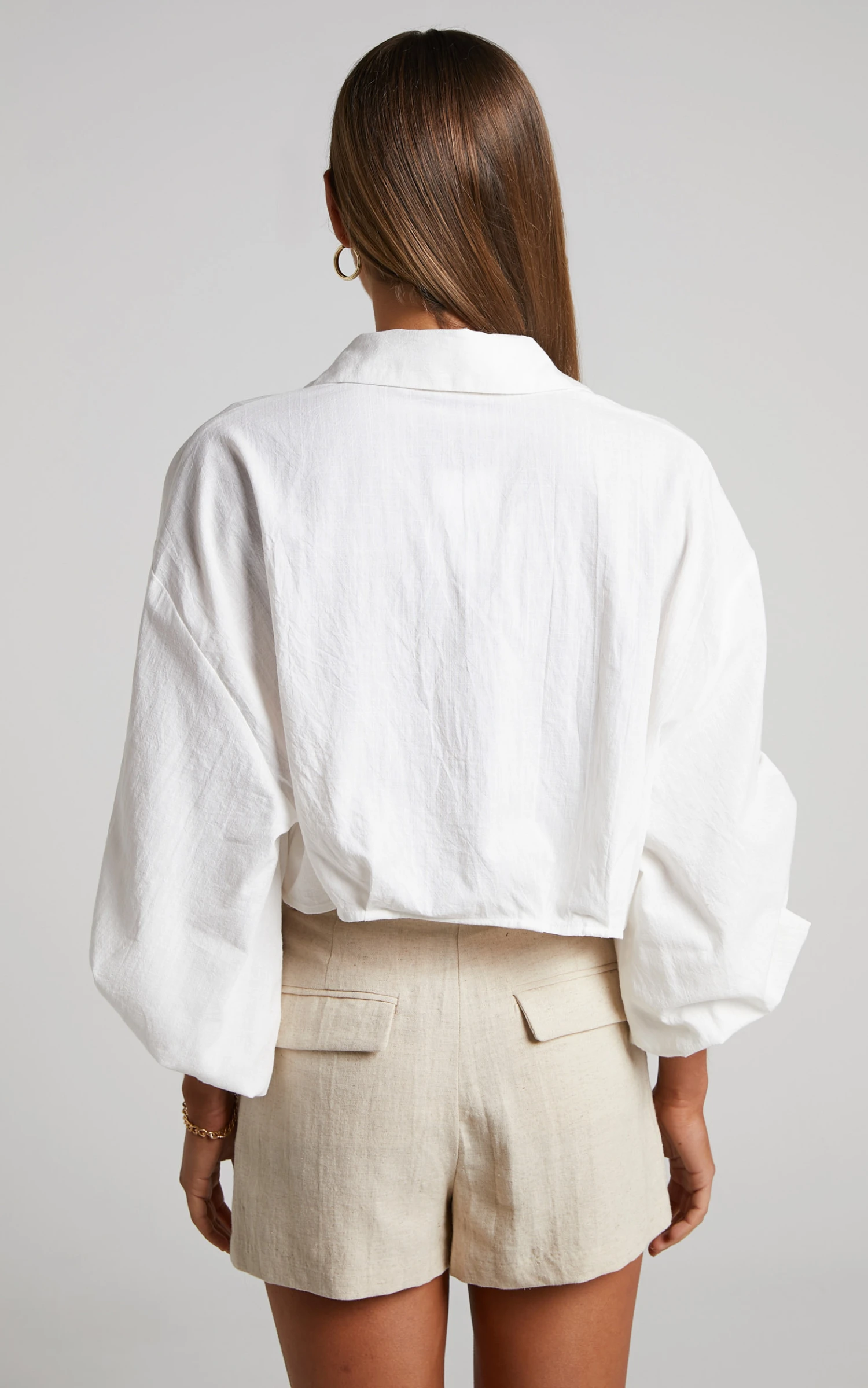 Showpo Marsha Shirt - Cropped Long Sleeve Button Up Shirt In White 6 Showpo Marsha Shirt - Cropped Long Sleeve Button Up Shirt In White - Image 6