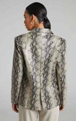 Showpo Tyanne Faux Leather Snake Print Blazer In Nude Snake 12 Showpo Tyanne Faux Leather Snake Print Blazer In Nude Snake -Showpo Women's Clothing Store 5 Tyanne Faux Leather Snake Print Blazer in Nude Snake 2528SO22060009012529 4