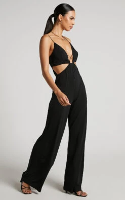 Showpo Benice Jumpsuit - Slender Strap Cut Out Wide Leg Jumpsuit In Black 15 Showpo Benice Jumpsuit - Slender Strap Cut Out Wide Leg Jumpsuit In Black -Showpo Women's Clothing Store 6 4
