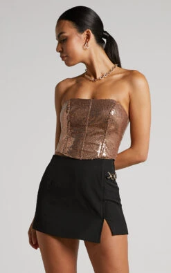 Showpo Andriya Skort - Ring Detail Split Mini Skort In Black 15 Showpo Andriya Skort - Ring Detail Split Mini Skort In Black -Showpo Women's Clothing Store 6 6