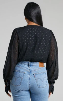 Showpo Agustha Wrap Front Bodysuit In Black -Showpo Women's Clothing Store 6.Agustha Wrap Front Bodysuit in Black 2528ST22010056022529 7