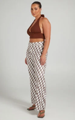 Showpo Lenny Mid Rise Pants In Brown Check 15 Showpo Lenny Mid Rise Pants In Brown Check -Showpo Women's Clothing Store 6 29.09.21 Mikayla x Lucy x Anthony11839