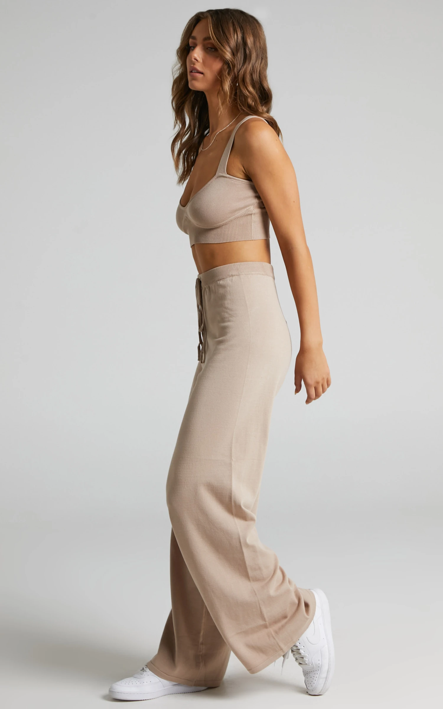Showpo Chonnie Knit Bralette Top And Wide Leg Pants Two Piece Set In Mocha 7 Showpo Chonnie Knit Bralette Top And Wide Leg Pants Two Piece Set In Mocha - Image 7