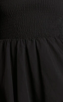 Showpo Chelle Shirred Short Tie Sleeve Mini Dress In Black 13 Showpo Chelle Shirred Short Tie Sleeve Mini Dress In Black -Showpo Women's Clothing Store 6 Fabric 1