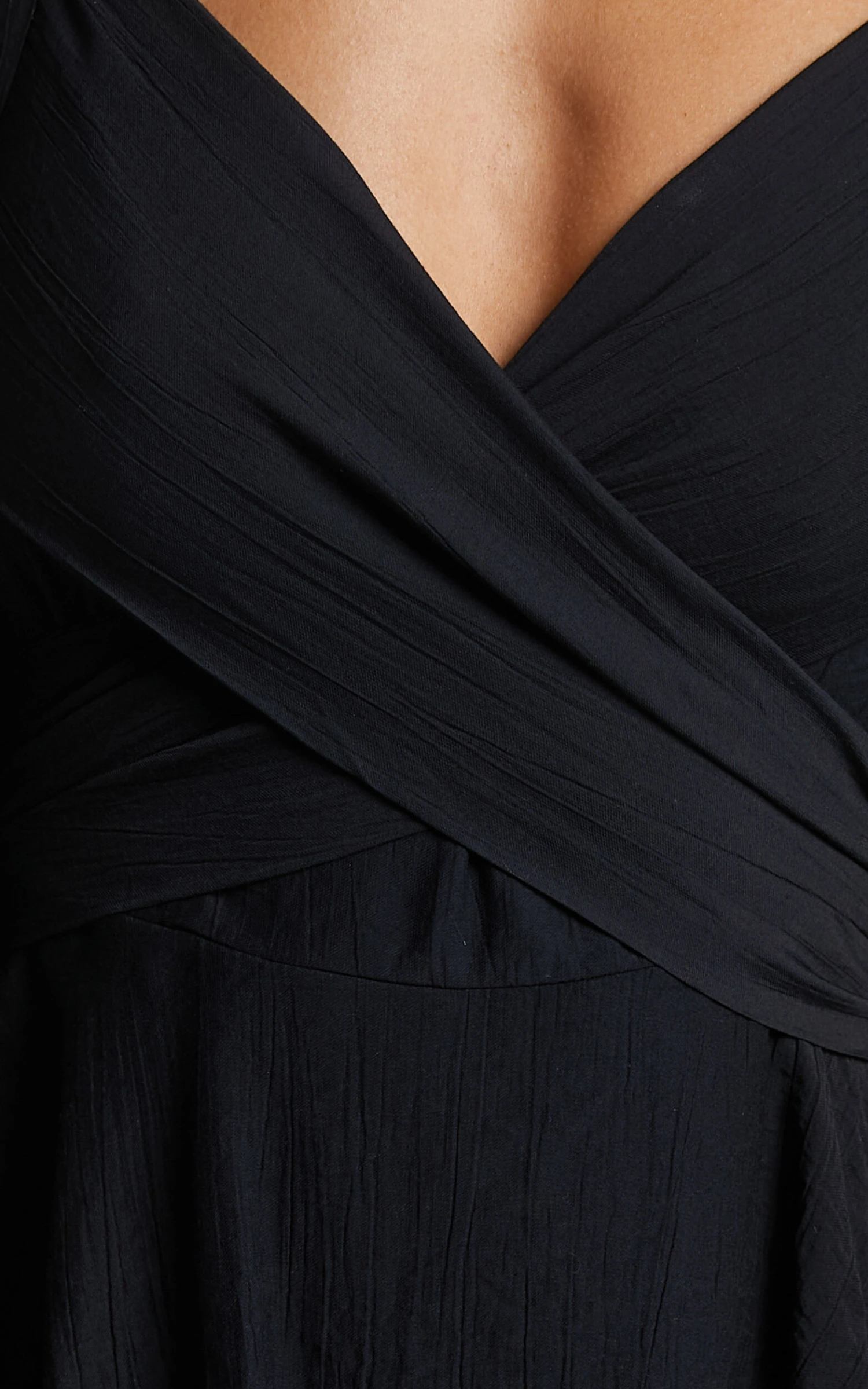 Showpo Florice Wrap Front Frill Playsuit In Black 7 Showpo Florice Wrap Front Frill Playsuit In Black - Image 7