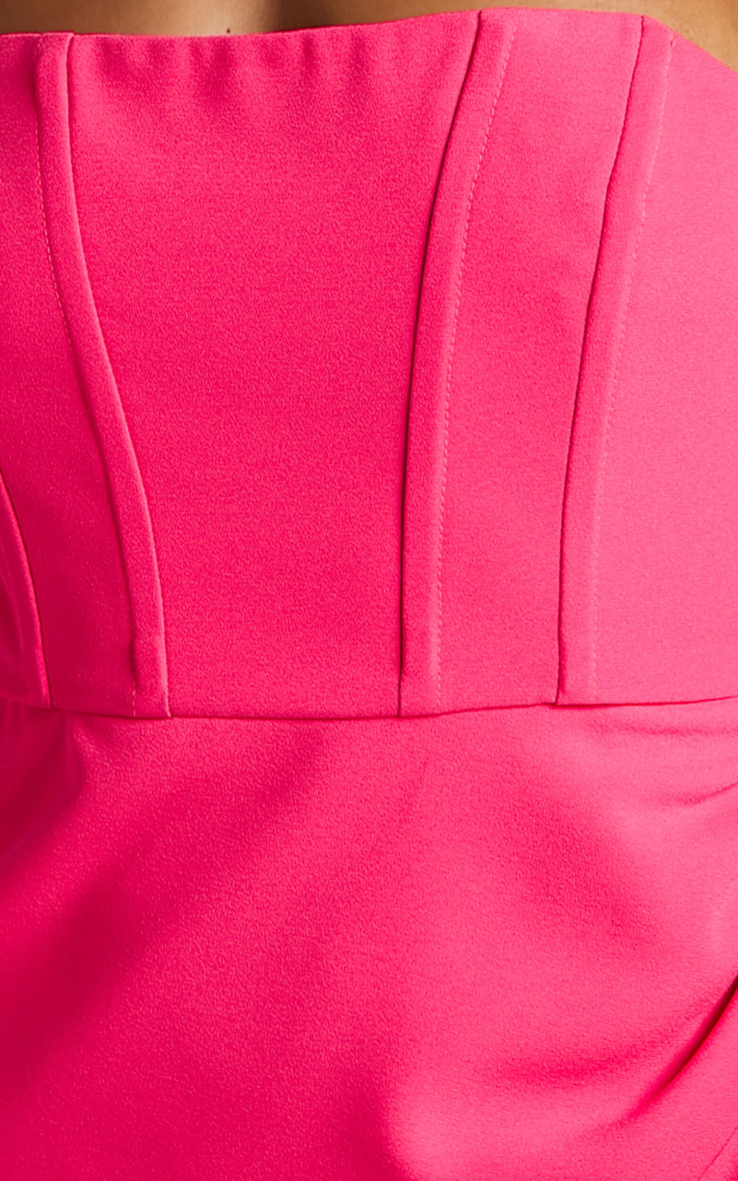 Showpo Bonne Mini Dress - Strapless Corset Side Split Dress In Hot Pink 7 Showpo Bonne Mini Dress - Strapless Corset Side Split Dress In Hot Pink - Image 7