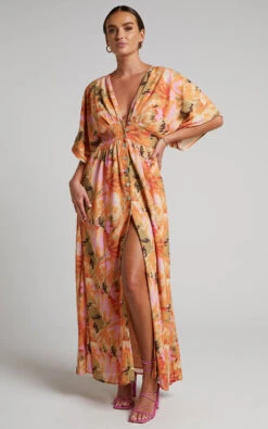 Showpo Heira Flutter Sleeve Button Down Maxi Dress In Palm Print 15 Showpo Heira Flutter Sleeve Button Down Maxi Dress In Palm Print -Showpo Women's Clothing Store 6 HEIRA FLUTTER SLEEVE BUTTON DOWN MAXI DRESS IN PALM PRINT 6