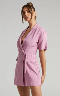Showpo Roula Wrap Front Mini Blazer Dress In Pink 16 Showpo Roula Wrap Front Mini Blazer Dress In Pink -Showpo Women's Clothing Store 6 Roula Mini Blazer Dress with Wrap Front in Pink 2528SD22010092012529 3