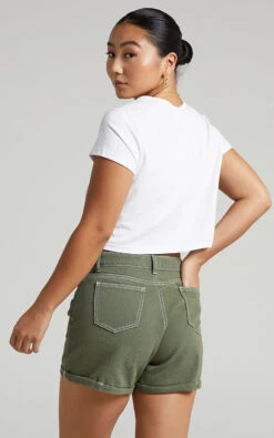 Showpo Hinkley Denim Shorts In Khaki 16 Showpo Hinkley Denim Shorts In Khaki -Showpo Women's Clothing Store 7.Hinkley Denim Shorts in Khaki 2528SB20120005022529 6