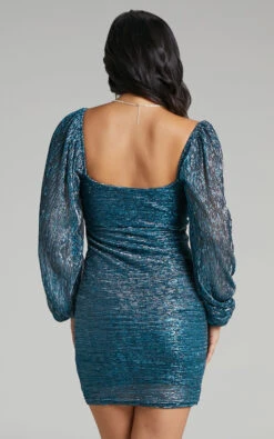 Showpo Jamil Balloon Sleeve Bodycon Mini Dress In Blue 17 Showpo Jamil Balloon Sleeve Bodycon Mini Dress In Blue -Showpo Women's Clothing Store 7.Jamil Balloon Sleeve Bodycon Mini Dress in Blue 2528SD21120046032529 7