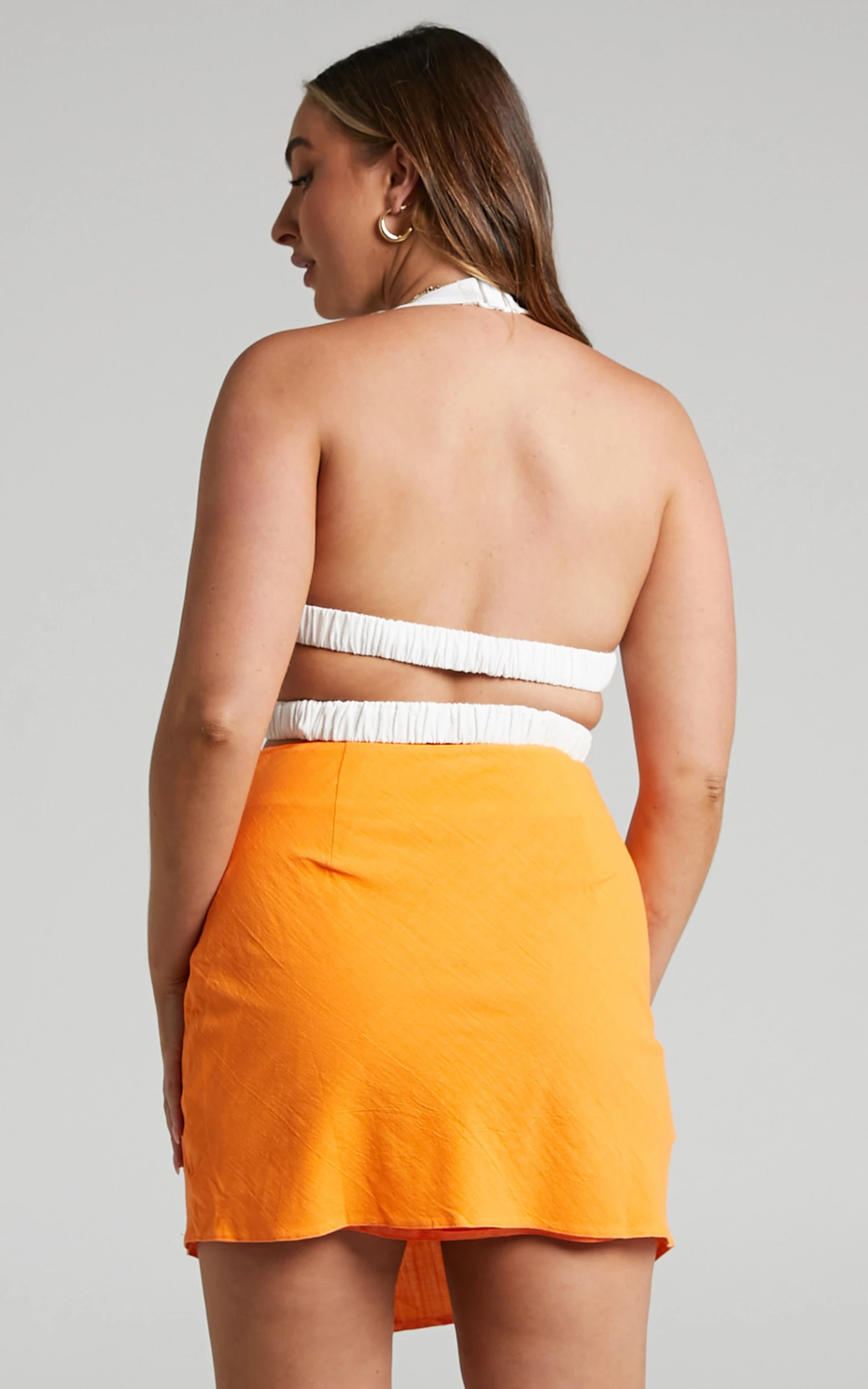 Showpo Kiandra Knot Detail Mini Skirt In Orange 8 Showpo Kiandra Knot Detail Mini Skirt In Orange - Image 8