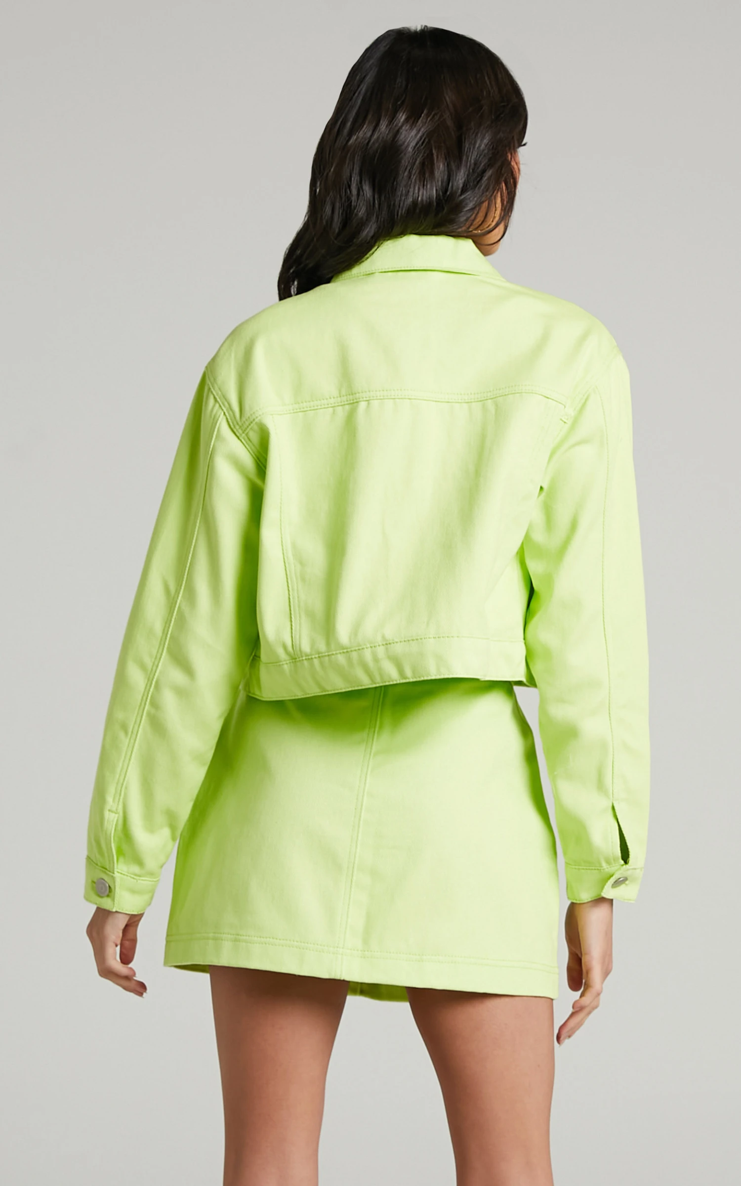 Showpo Eerika Denim Jacket In Lime 8 Showpo Eerika Denim Jacket In Lime - Image 8
