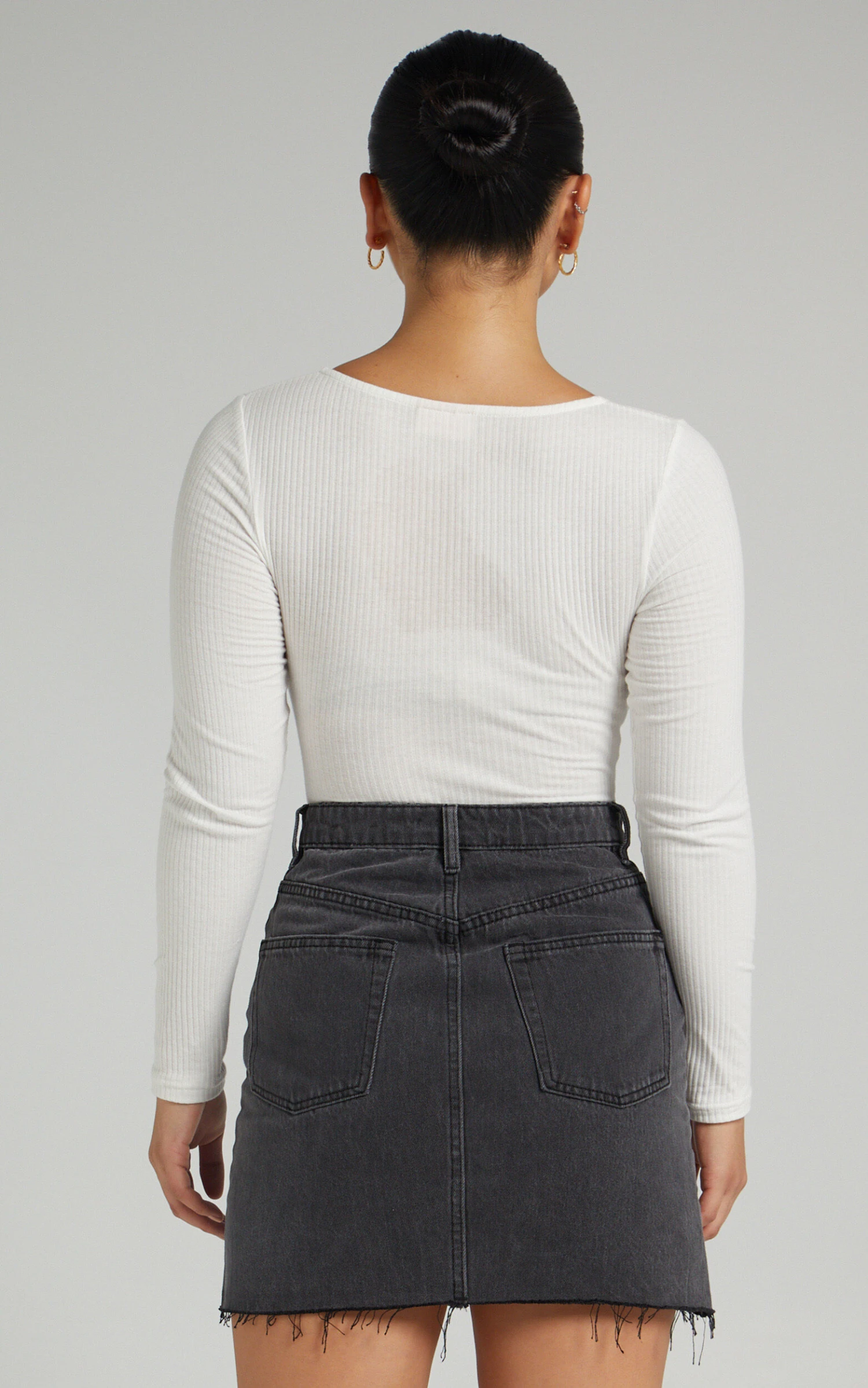 Showpo Ryllie Recycled Cotton Denim Mini Skirt In Black Wash 8 Showpo Ryllie Recycled Cotton Denim Mini Skirt In Black Wash - Image 8