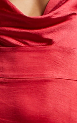 Showpo Cleopathra Maxi Dress - High Split Cowl Neck Dress In Red -Showpo Women's Clothing Store 8 2