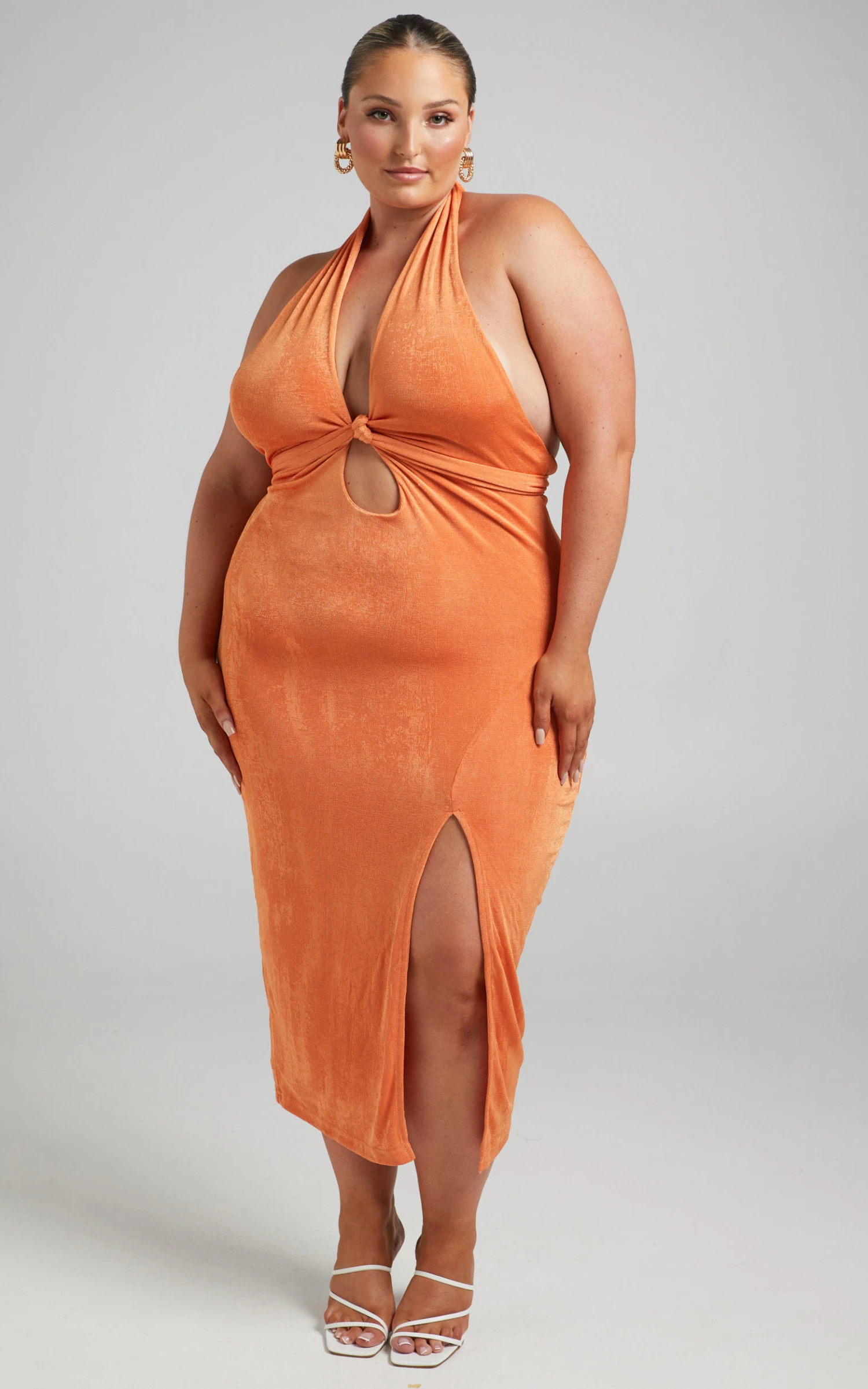 Showpo Bethany Halter Dress In Orange 2 Showpo Bethany Halter Dress In Orange - Image 2