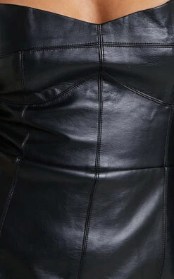 Showpo Zubhia Faux Leather Bustier Mini Dress In Black -Showpo Women's Clothing Store 8Fabric