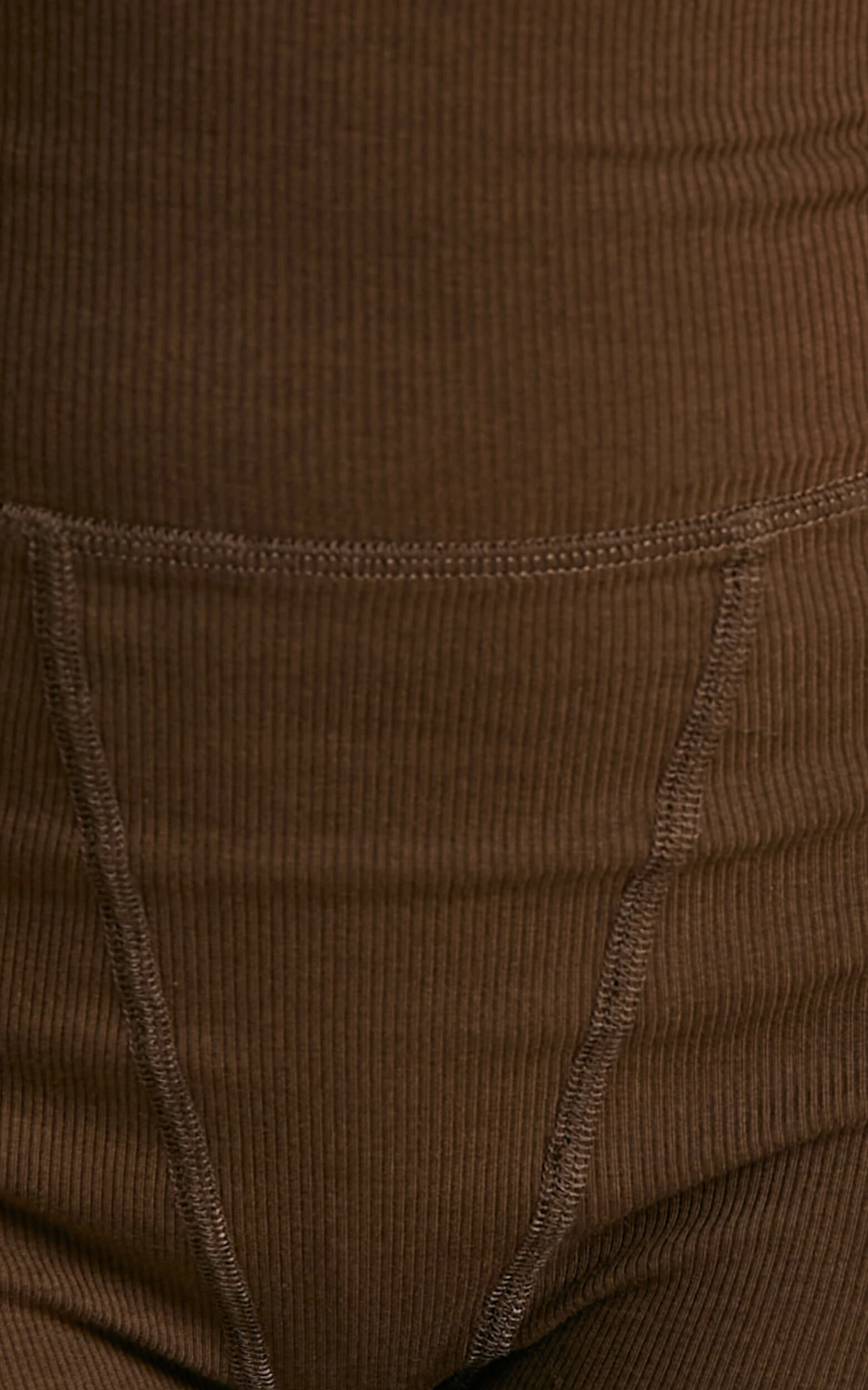 Showpo Tozeur Ribbed High Waist Bike Shorts In Chocolate 6 Showpo Tozeur Ribbed High Waist Bike Shorts In Chocolate - Image 6