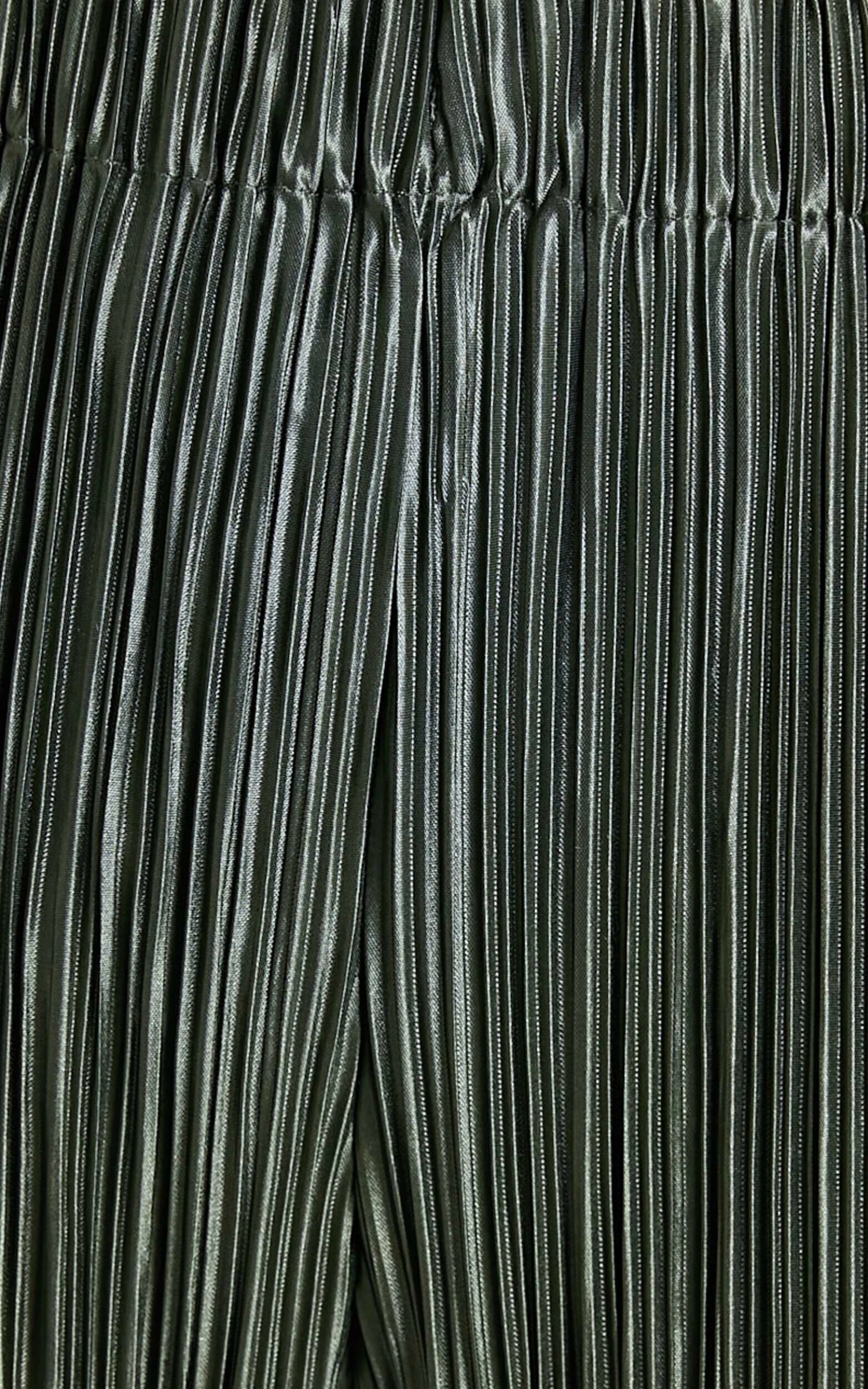 Showpo Beca High Waisted Plisse Flared Pants In Olive 9 Showpo Beca High Waisted Plisse Flared Pants In Olive - Image 9