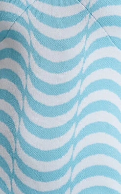 Showpo Lizia Intarsia V Neck Long Sleeve Bodycon Mini Dress In Wavy Stripe -Showpo Women's Clothing Store 8 FAB