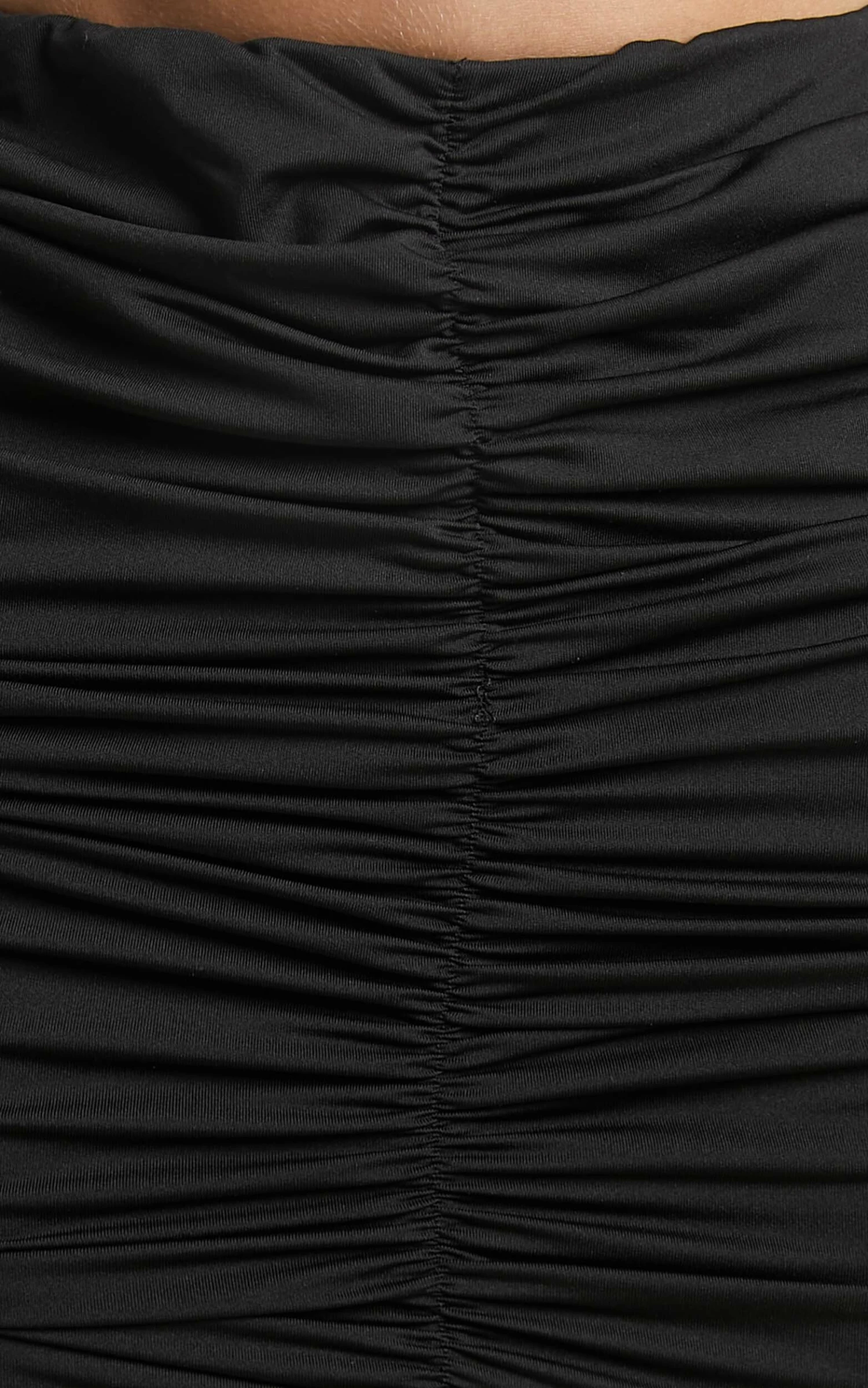 Showpo Ajisa Ruched Mini Skirt In Black 9 Showpo Ajisa Ruched Mini Skirt In Black - Image 9