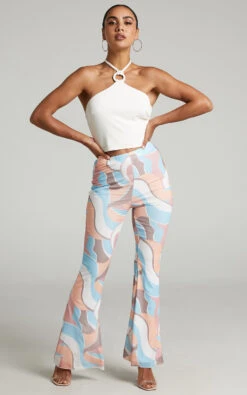 Showpo Adalene High Waisted Mesh Flare Pants In Stripe Print 13 Showpo Adalene High Waisted Mesh Flare Pants In Stripe Print -Showpo Women's Clothing Store Adalene Mesh Flare Pants in stripe print 2528SB21080036012529 2