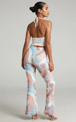 Showpo Adalene High Waisted Mesh Flare Pants In Stripe Print 16 Showpo Adalene High Waisted Mesh Flare Pants In Stripe Print -Showpo Women's Clothing Store Adalene Mesh Flare Pants in stripe print 2528SB21080036012529 7