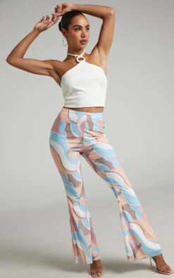 Showpo Adalene High Waisted Mesh Flare Pants In Stripe Print 11 Showpo Adalene High Waisted Mesh Flare Pants In Stripe Print -Showpo Women's Clothing Store Adalene Mesh Flare Pants in stripe print 2528SB21080036012529 8