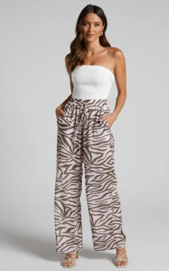 Showpo Aegir Pants - Mid Rise Relaxed Straight Leg Pants In Wild Zebra -Showpo Women's Clothing Store Aegir Relaxed Trousers in Wild Zebra 5