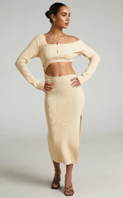 Showpo Alabama Midi Dress - Off One Shoulder Asymmetric Long Sleeve Knit Dress In Sand 13 Showpo Alabama Midi Dress - Off One Shoulder Asymmetric Long Sleeve Knit Dress In Sand -Showpo Women's Clothing Store Alabama Assymetrical Knit Midi Dress in Sand 2528SD21060066032529 10