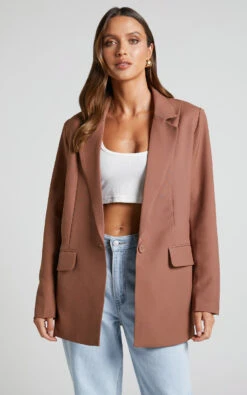 Showpo Alba Longline Blazer In Chocolate 14 Showpo Alba Longline Blazer In Chocolate -Showpo Women's Clothing Store Alba Longline Blazer in Chocolate 2